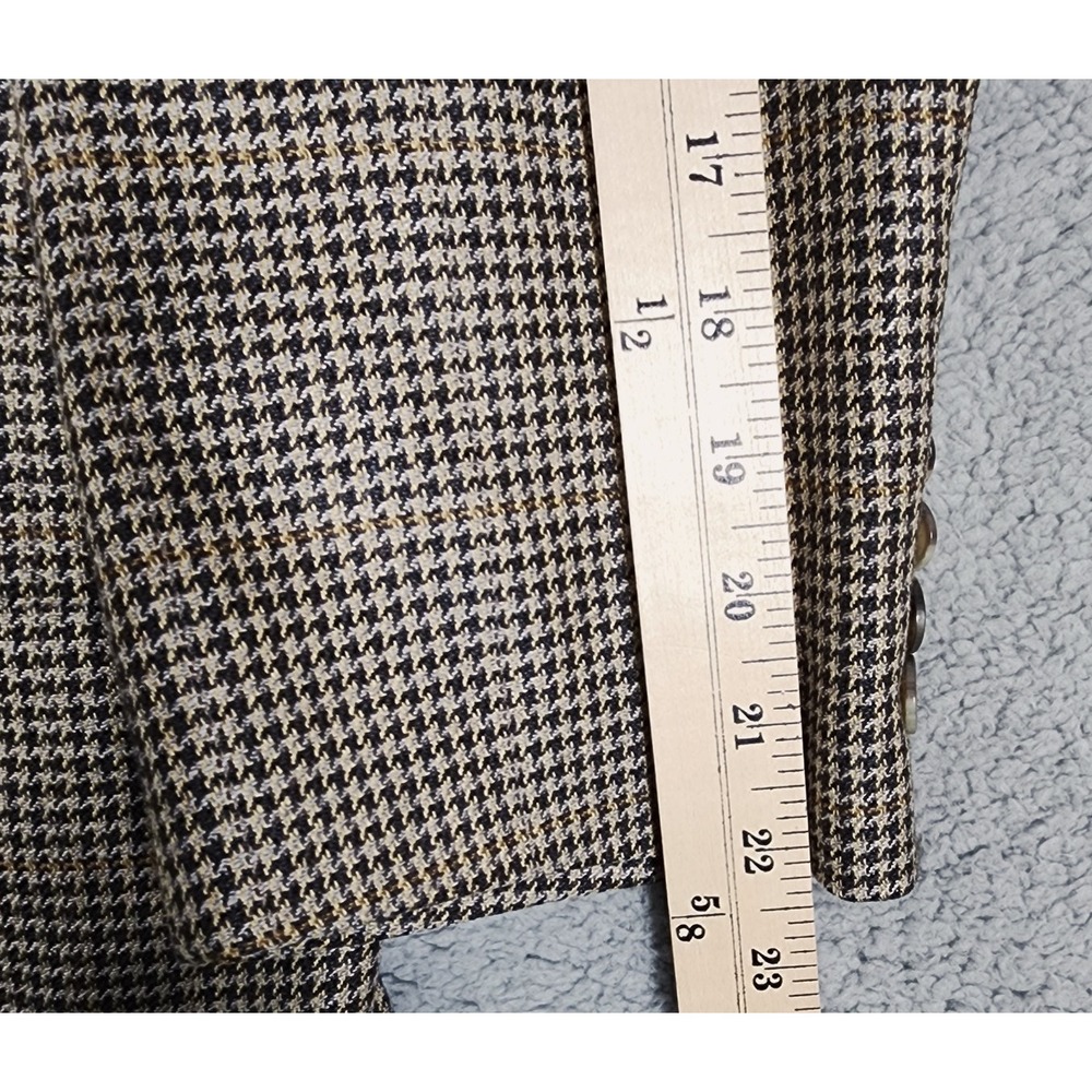 Jos A Bank Executive Collection Blazer Jacket Sz 42S Silk Wool Blend Houndstooth - Picture 5 of 15